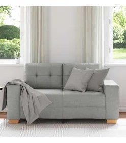 vidaXL Loveseat met kussen Wolkgrijs Stof