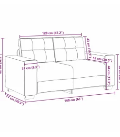 vidaXL Loveseat met kussen Wolkgrijs Stof