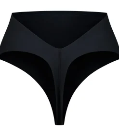 Low Back Midden Taille String | Zwart Xxl DAMES Corrigerend Ondergoed