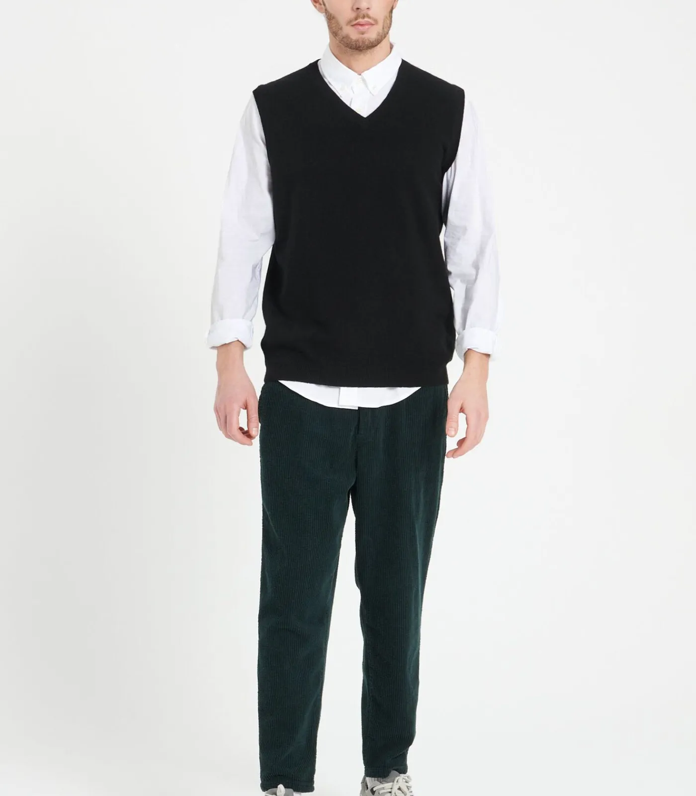 Heren Studio Cashmere8 LUKE 9 Mouwloos vest - 100% kasjmier