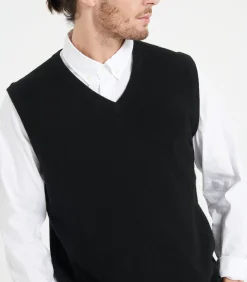 Heren Studio Cashmere8 LUKE 9 Mouwloos vest - 100% kasjmier