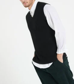 Heren Studio Cashmere8 LUKE 9 Mouwloos vest - 100% kasjmier