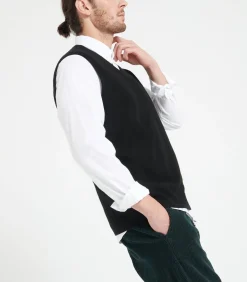 Heren Studio Cashmere8 LUKE 9 Mouwloos vest - 100% kasjmier