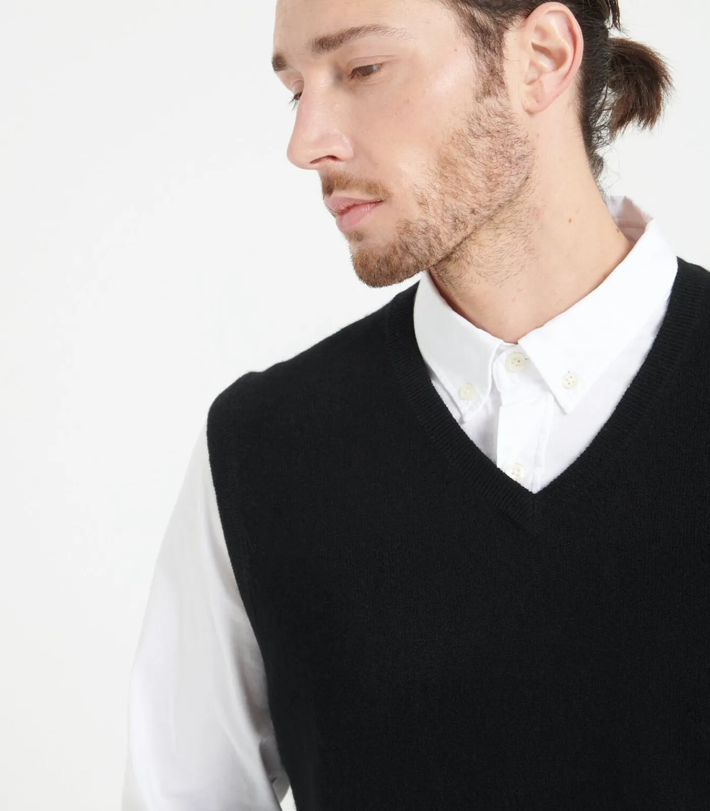 Heren Studio Cashmere8 LUKE 9 Mouwloos vest - 100% kasjmier