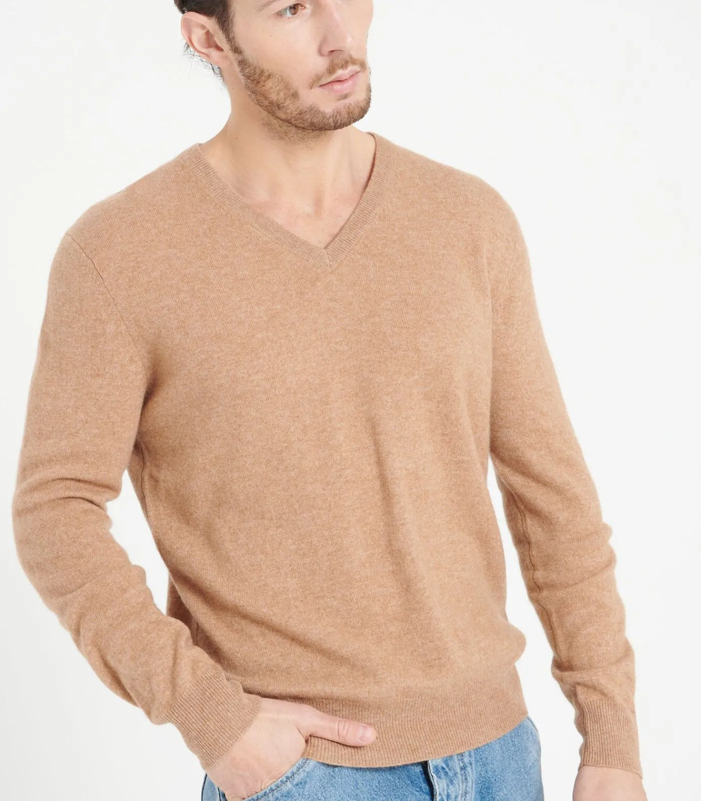 Heren Studio Cashmere8 LUKE 1 V-hals Trui - 100% kasjmier
