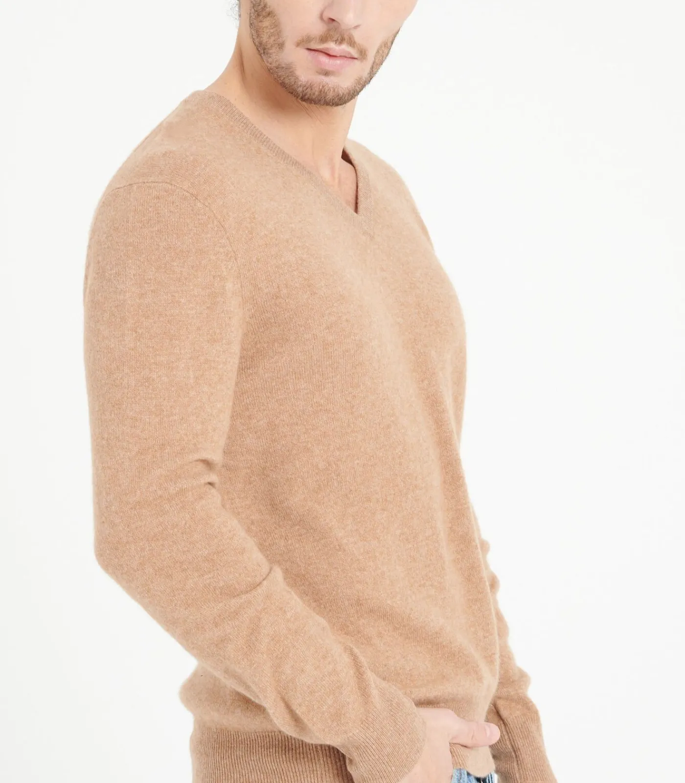 Heren Studio Cashmere8 LUKE 1 V-hals Trui - 100% kasjmier