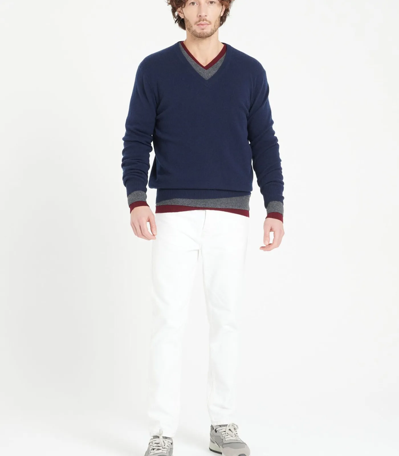 LUKE 1 V-hals Trui - 100% kasjmier Heren Truien & Cardigans