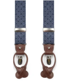 Heren Suitable Luxe Bretels Denim Stippen