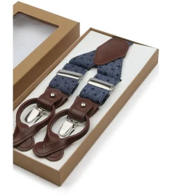 Heren Suitable Luxe Bretels Denim Stippen