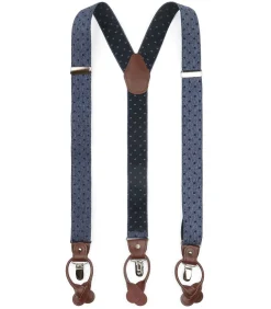Heren Suitable Luxe Bretels Denim Stippen