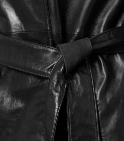DAMES Mart Visser Lyana Leren Jas Zwart