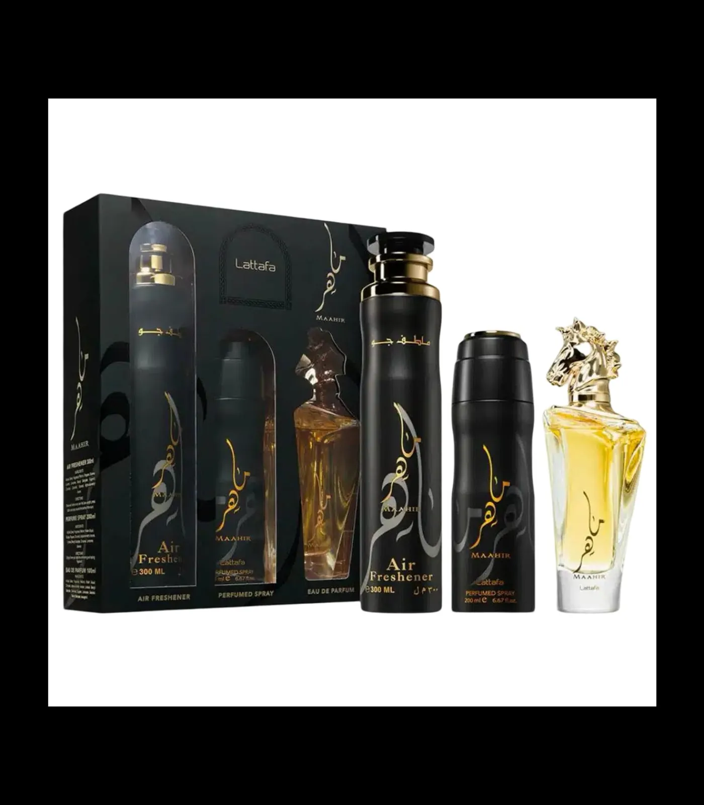 Outlet Maahir Cadeauset -100 ml Eau de Parfum - 200 ml Deodorant - 300 ml Luchtverfrisser Eau De Parfum