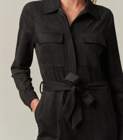 DAMES Deeluxe MADIA - Lange suède jumpsuit voor dames