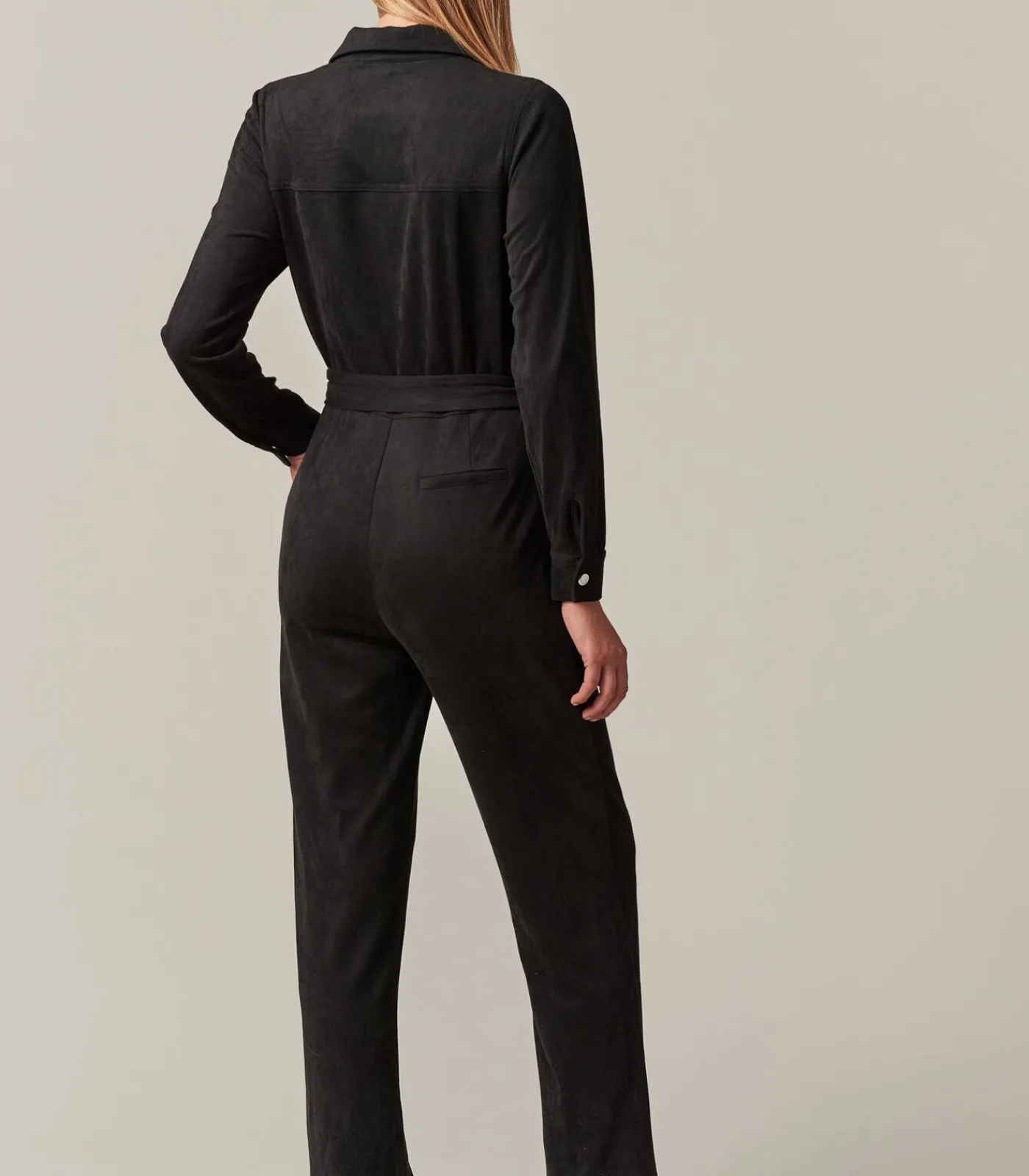 DAMES Deeluxe MADIA - Lange suède jumpsuit voor dames