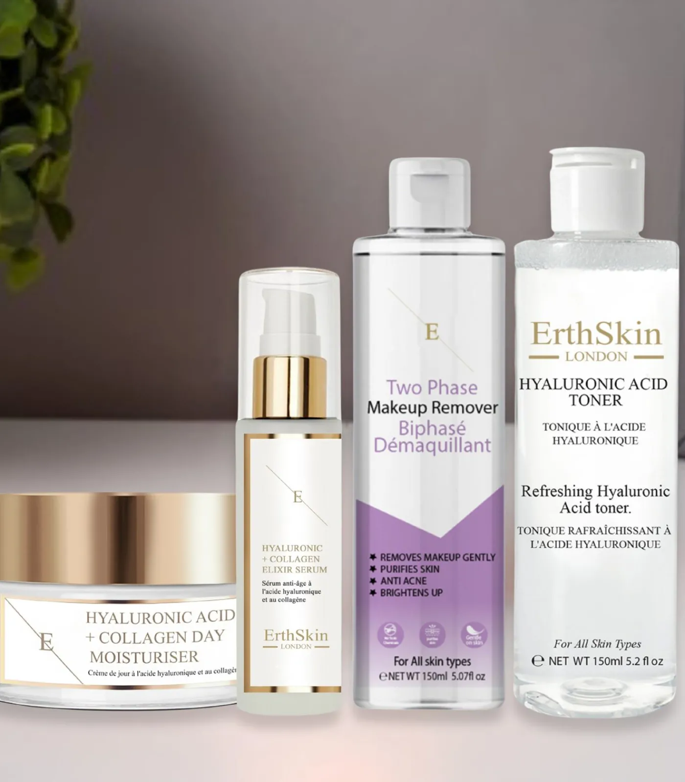 Online Make-up verwijderaar + Toner + Collageen Serum + Collageen Dagcrème Gezicht Sets