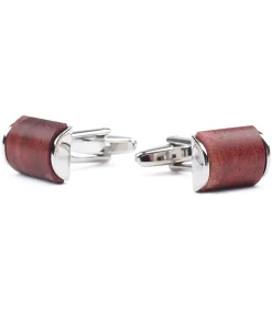 Heren Suitable Manchetknoop Rose Wood Zilver