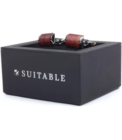 Heren Suitable Manchetknoop Rose Wood Zilver