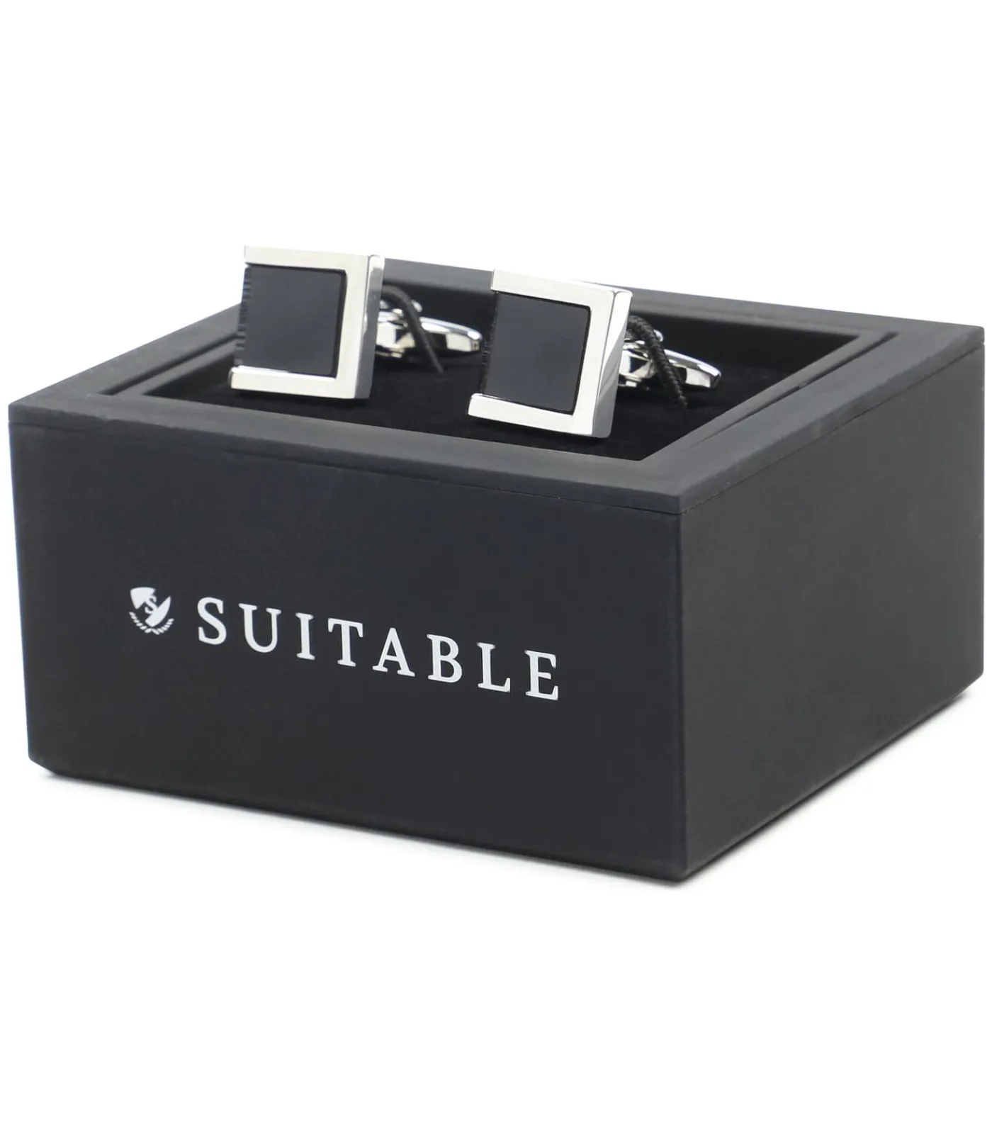 Best Manchetknoop Vierkant Zilver Zwart Heren Kostuums & Blazers