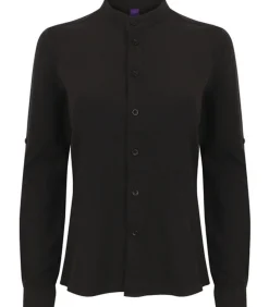 Discount MANDARIN COLLAR - Shirt - Zwart DAMES Overhemden & Blouses