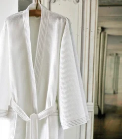 Online MANOIR Blanc - Badjas unisex katoen DAMES Badjassen