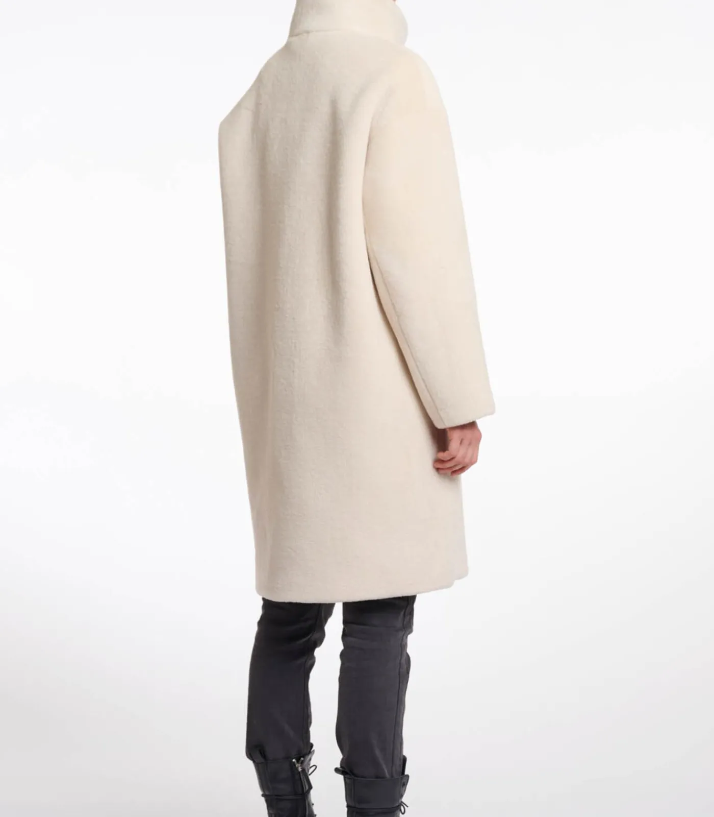 DAMES Rino&Pelle Mantel van imitatiebont met hoge kraag Berk 42