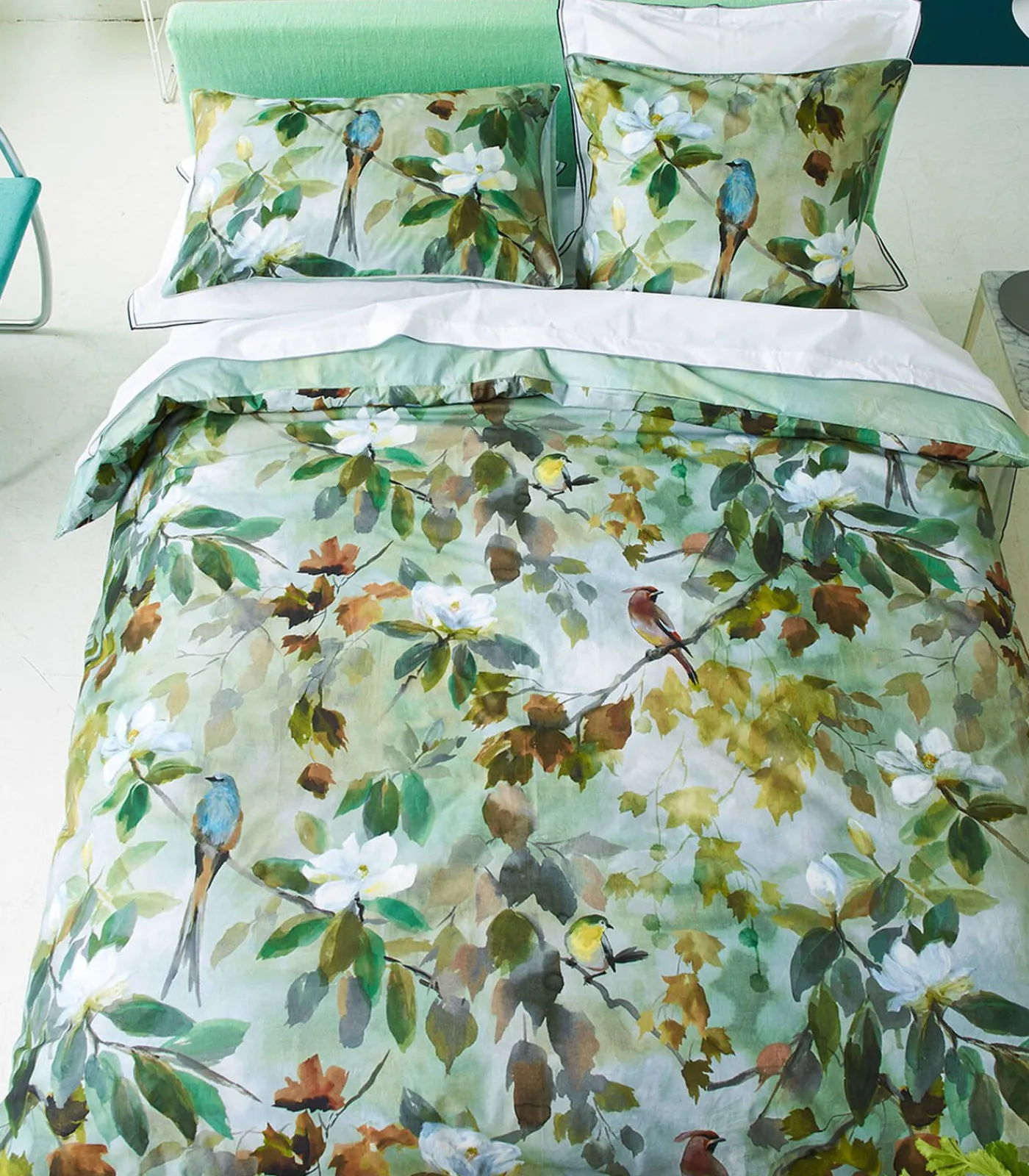 DESIGNERS GUILD Maple Tree Dekbedovertrek in katoen perkal met print