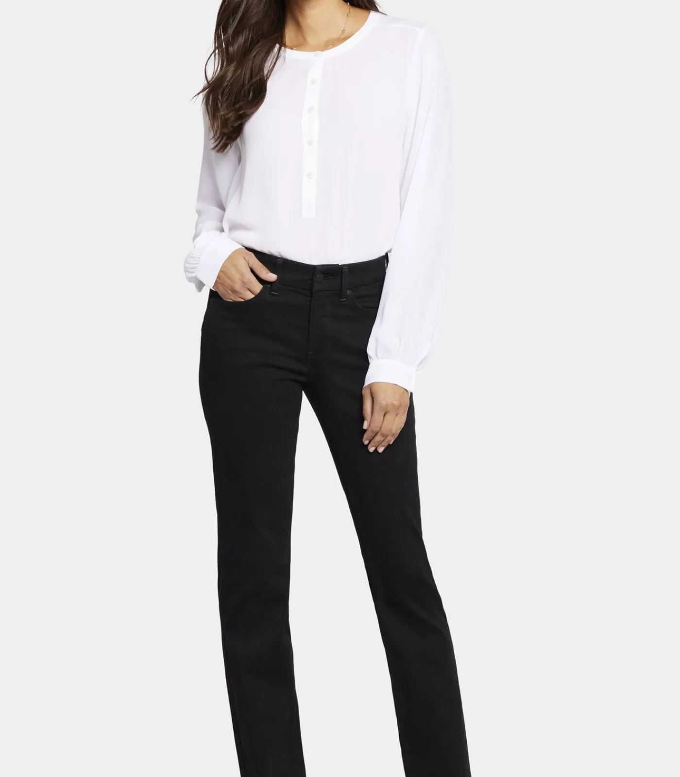 DAMES NYDJ Marilyn Straight Jeans Zwart Waist-Match™ Denim