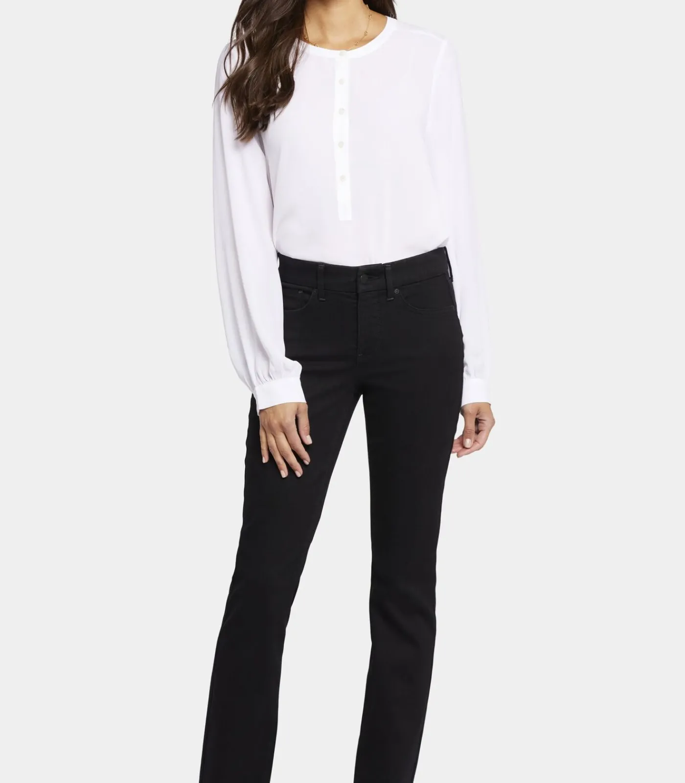 DAMES NYDJ Marilyn Straight Jeans Zwart Waist-Match™ Denim