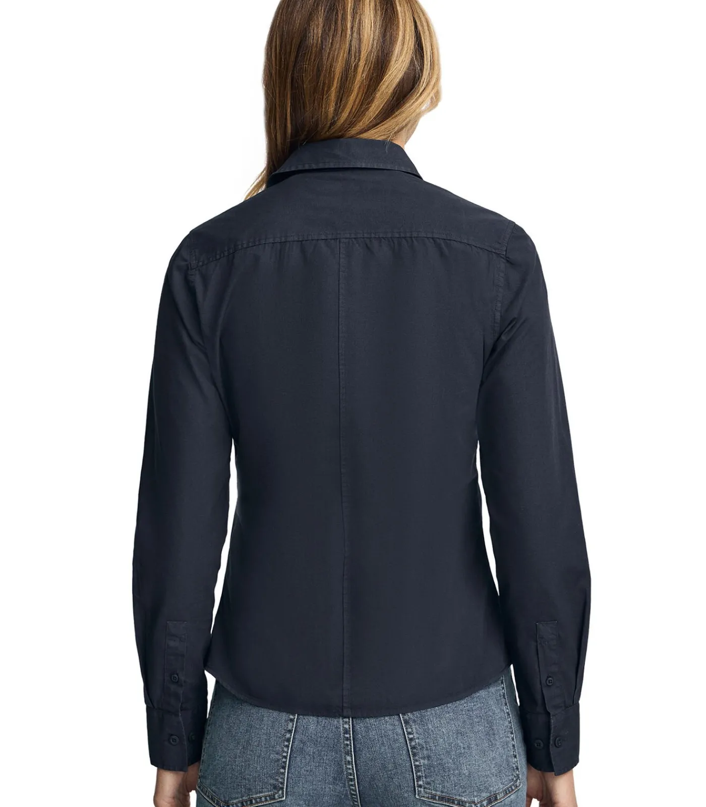 Outlet Marineblauw hemd met slim fit en -logo DAMES Overhemden & Blouses