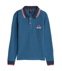 Hot Marineblauw poloshirt voor jongens met logo op de rug Kinderen T-Shirts & Polo's