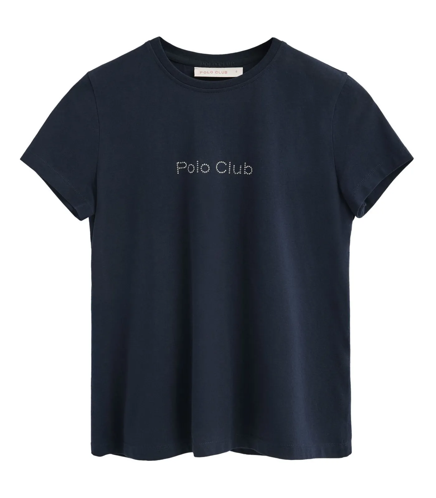 DAMES Polo Club Marineblauw T-shirt met korte mouwen en glinsterend -detail