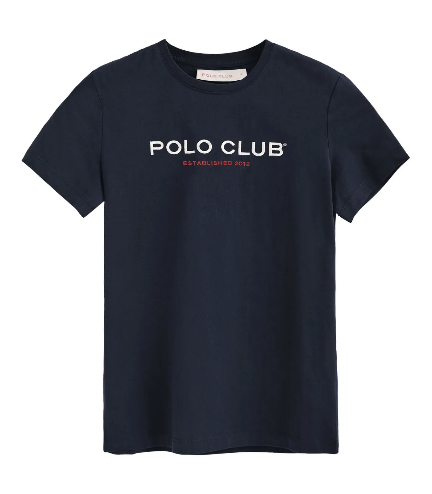 DAMES Polo Club Marineblauw T-shirt met korte mouwen en -opdruk Established 2012