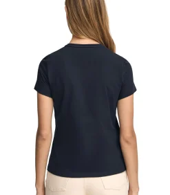 DAMES Polo Club Marineblauw T-shirt met korte mouwen en -opdruk Established 2012