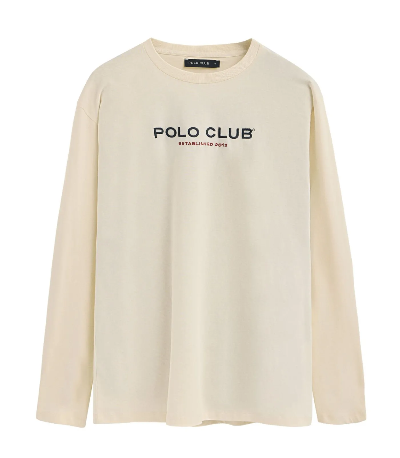 Heren Polo Club Marineblauw T-shirt met lange mouwen en -opdruk Established 2012