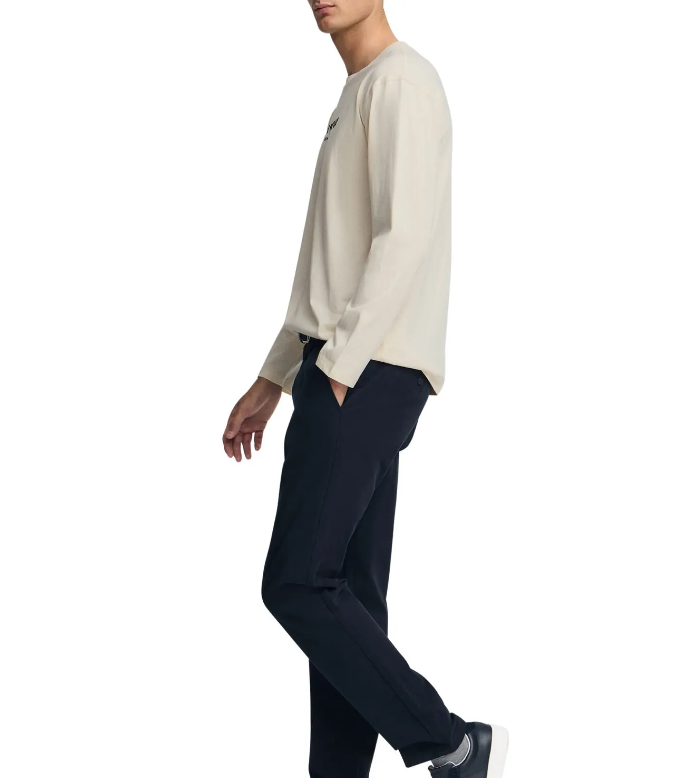 Heren Polo Club Marineblauw T-shirt met lange mouwen en -opdruk Established 2012