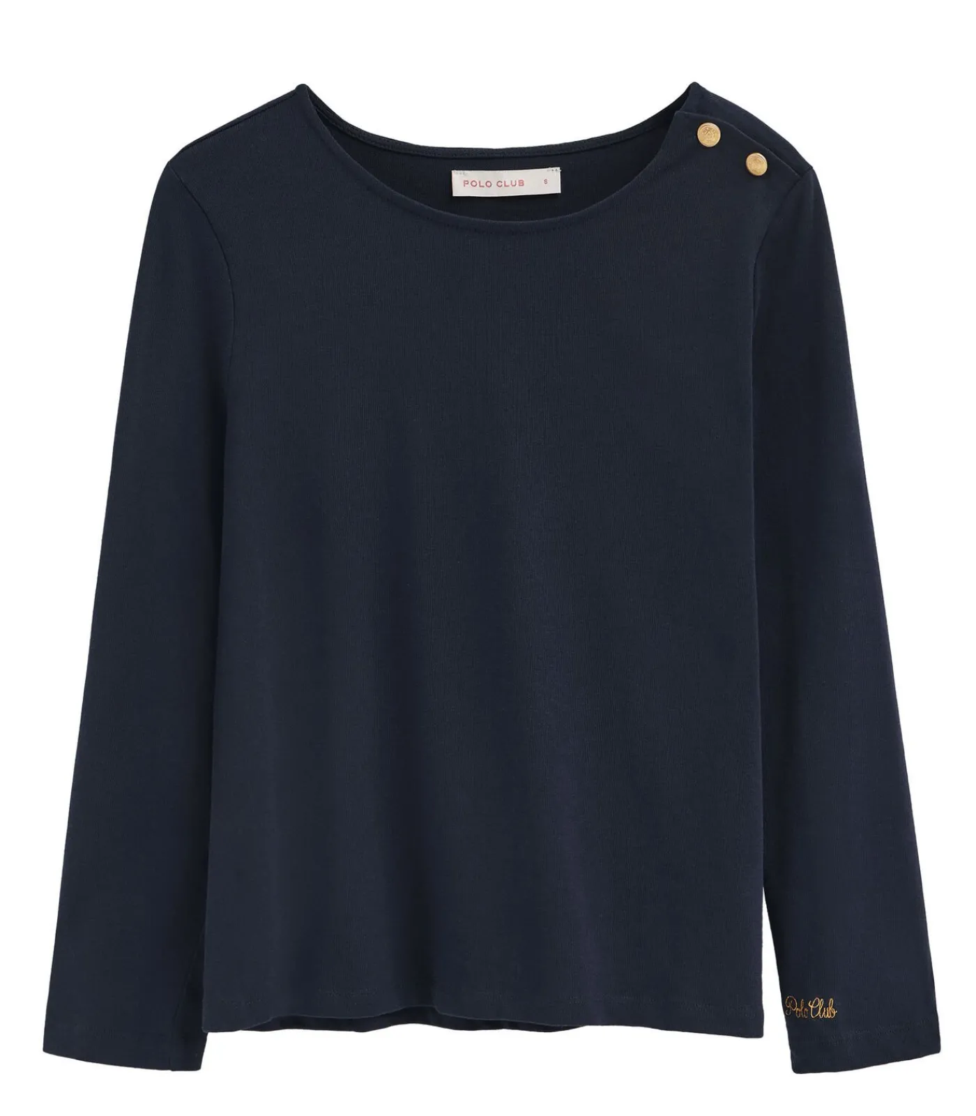 Clearance Marineblauw T-shirt Ulan met nautisch -logo DAMES T-Shirts & Tops