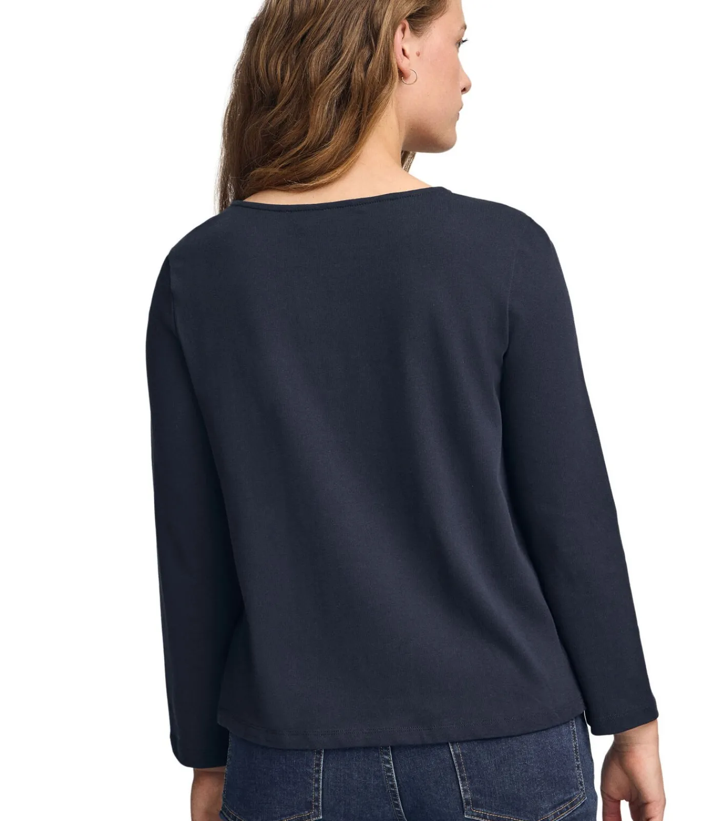 Clearance Marineblauw T-shirt Ulan met nautisch -logo DAMES T-Shirts & Tops