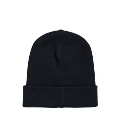 Outlet Marineblauwe beanie "Verth" met -logo in jacquard Heren Hoeden & Petten