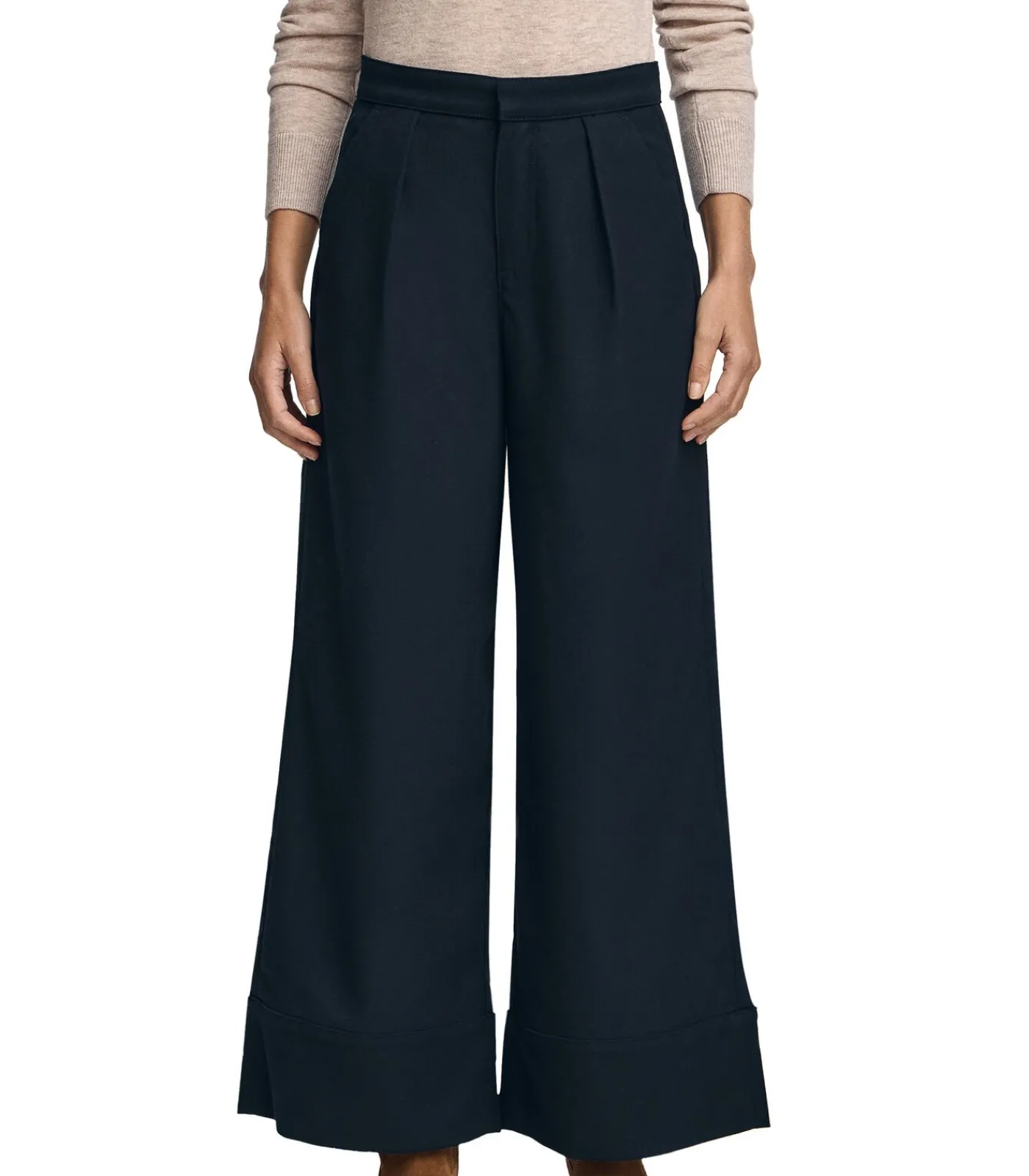 DAMES Polo Club Marineblauwe broek met loose fit en -details