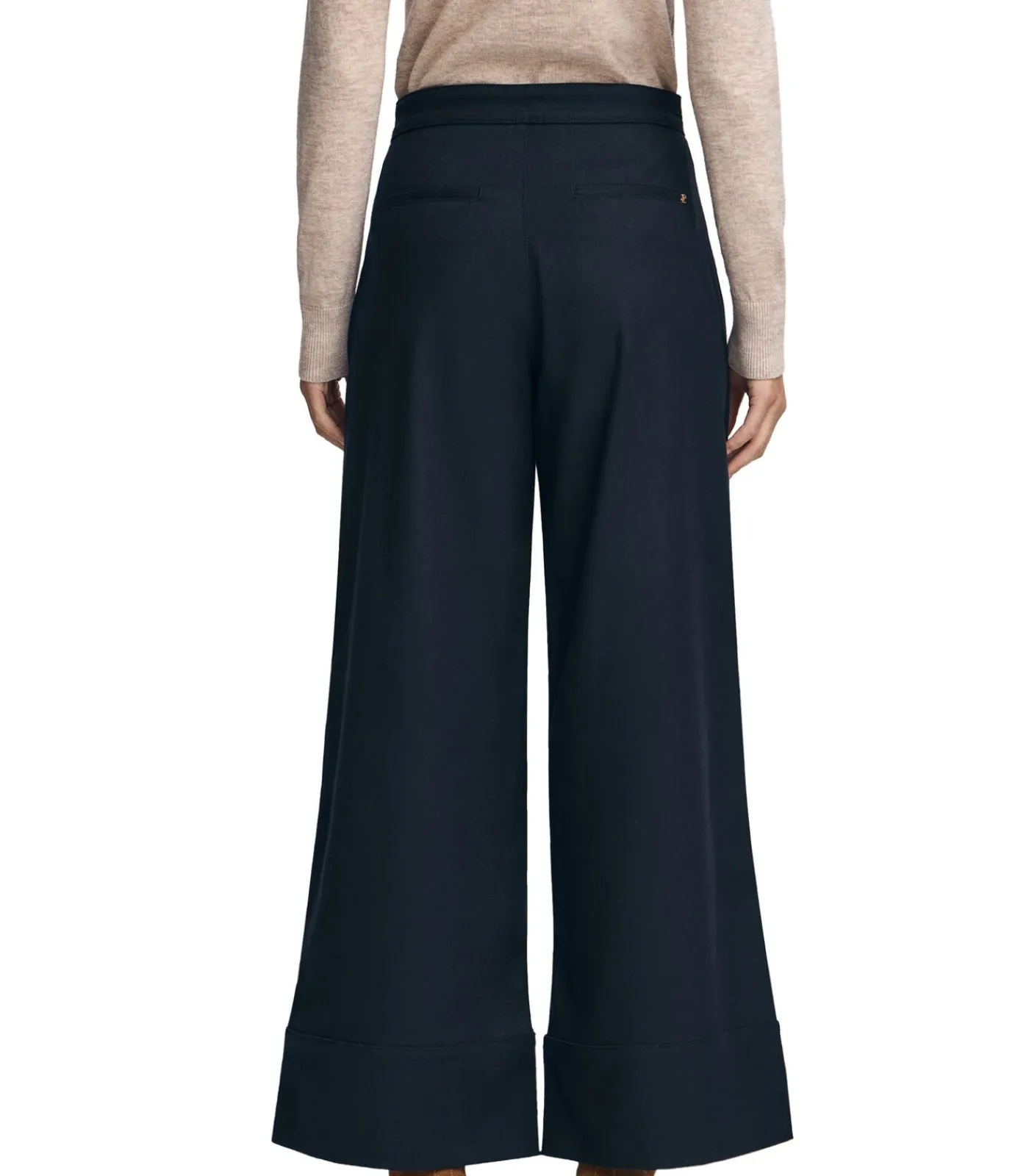 DAMES Polo Club Marineblauwe broek met loose fit en -details