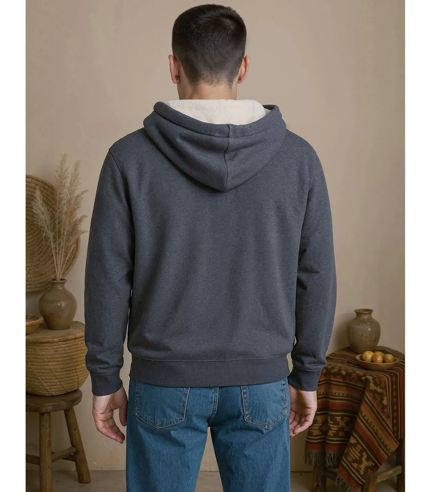 Best Marineblauwe herentrui met capuchon en rits Heren Truien & Cardigans