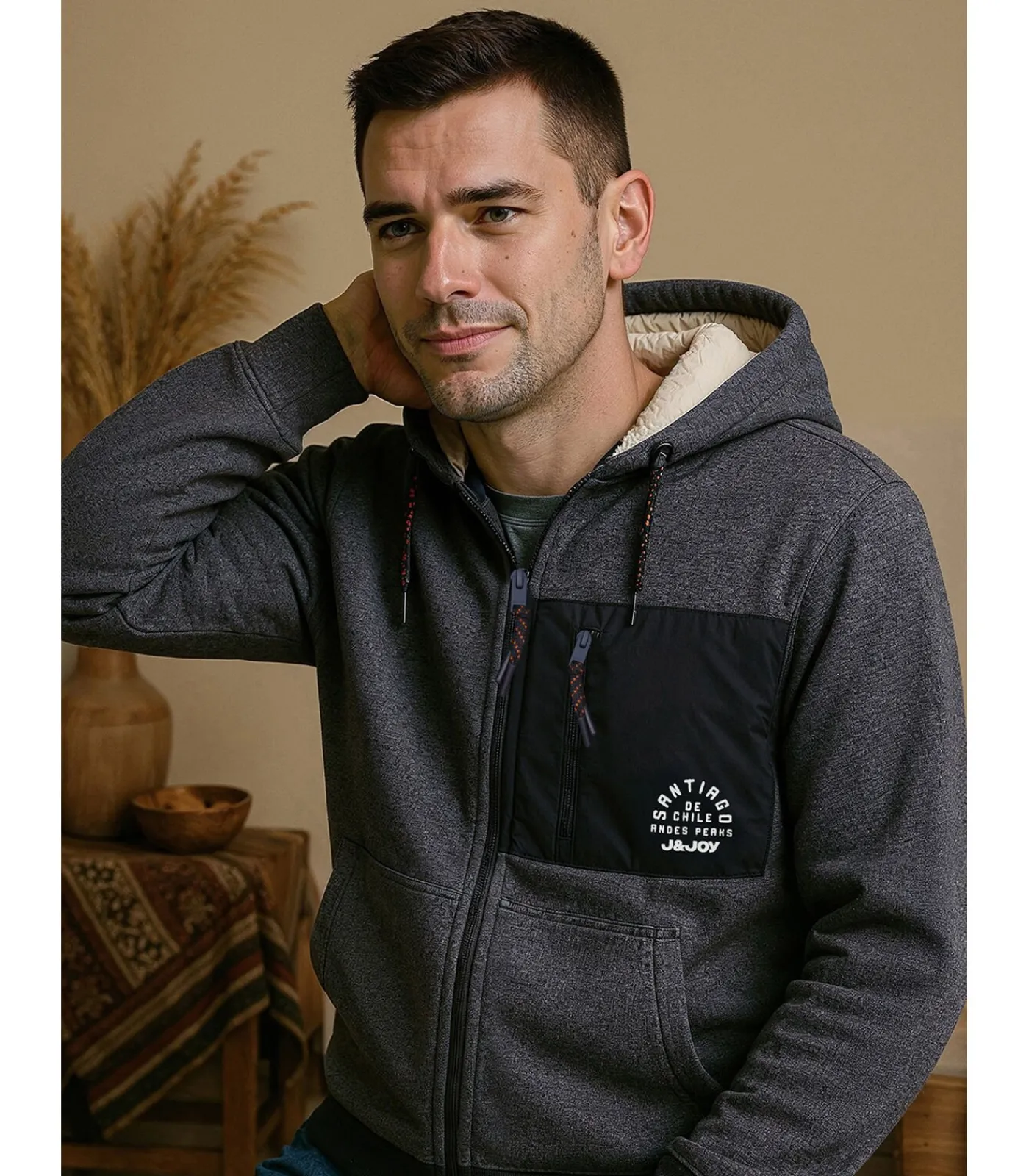 Best Marineblauwe herentrui met capuchon en rits Heren Truien & Cardigans