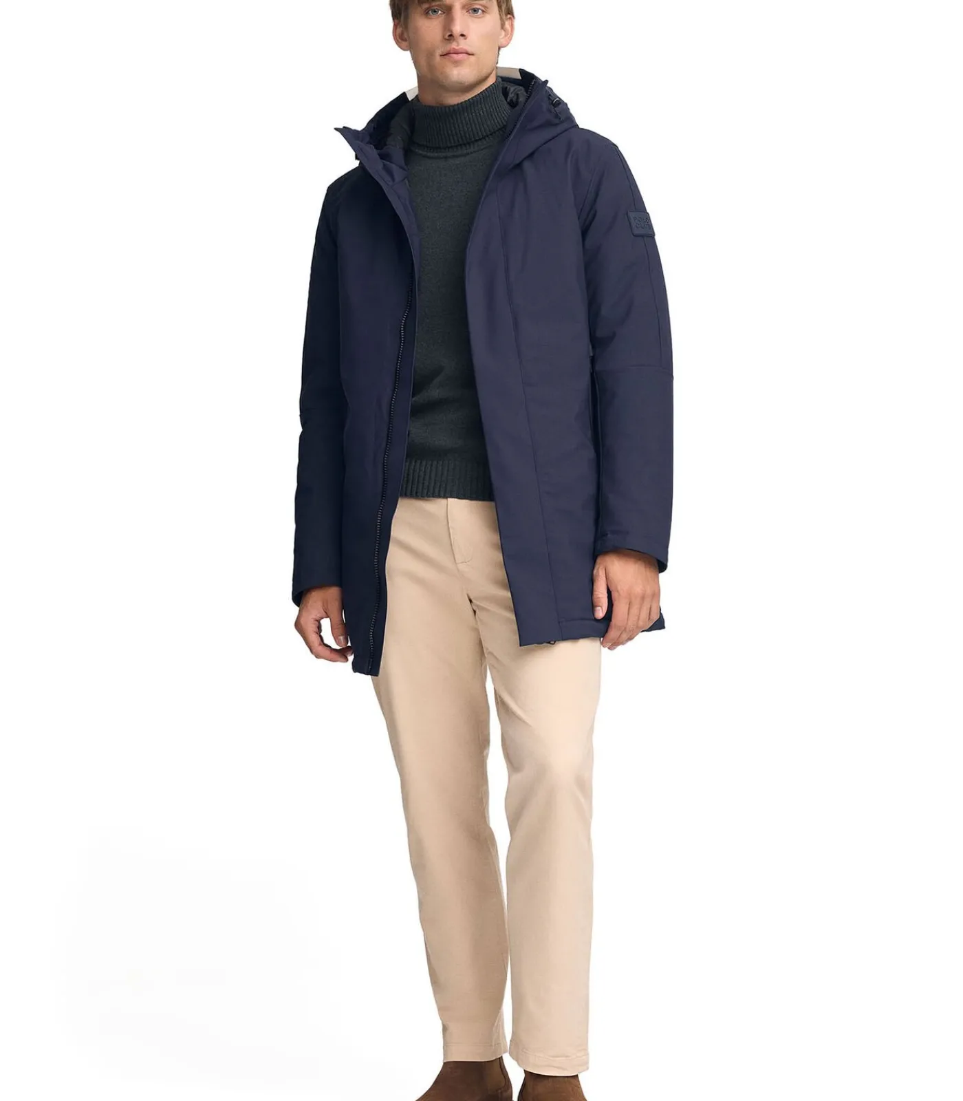 Clearance Marineblauwe jas Voguel met -logo Heren Jassen