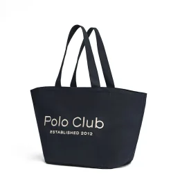 DAMES Polo Club Marineblauwe shopper bag Sloane met -opdruk Established 2012