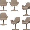 WOOOD Marten Eetkamerstoelen - Polyester - Zand - Set van 6