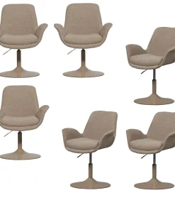 WOOOD Marten Eetkamerstoelen - Polyester - Zand - Set van 6