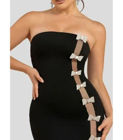 DAMES Goddiva Maxi-jurk “Bow Embellished Strapless Mermaid Maxi Dress”