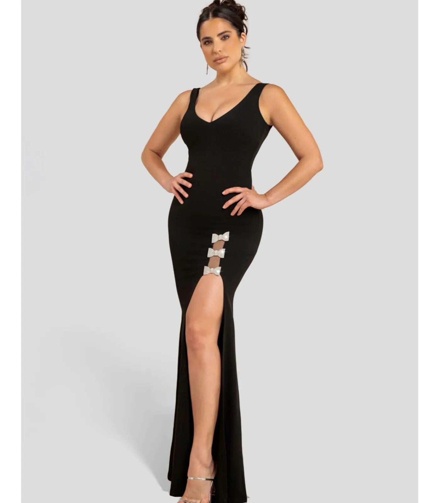 Discount Maxi-jurk “Diamante Brooch Thigh Split Mermaid Maxi Dress” DAMES Jurken