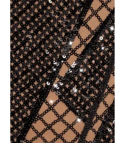 DAMES Goddiva Maxi-jurk “Geometric Sequin Plunge Maxi”