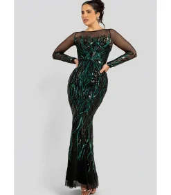 Best Maxi-jurk “Long Sleeve Sequin Flame Maxi” DAMES Jurken